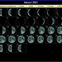 40910 Лунный календарь на август 2021 года