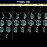 45836 Лунный календарь на февраль 2022 года