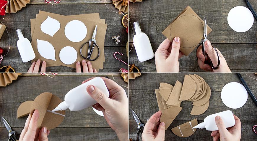 Как сделать бумажный шарик на елку: новогодние игрушки своими руками за 5 минут